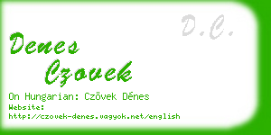denes czovek business card